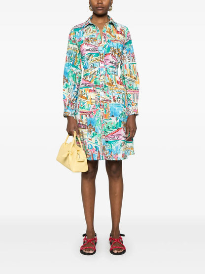 Illustration-Print Mini Dress