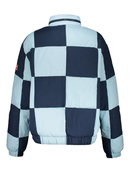 Checkerboard-Print Puffer Jacket