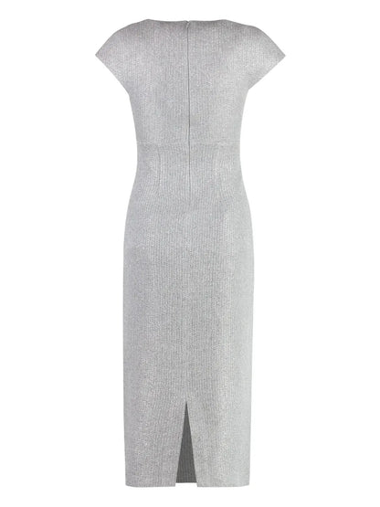 Cap-Sleeve Lurex Dress