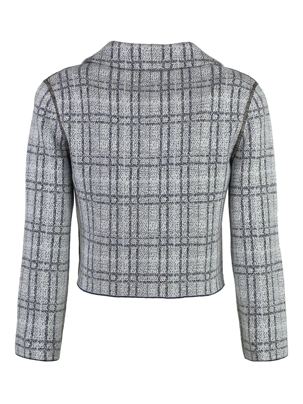 Check-Patterned Double-Breasted Jacket