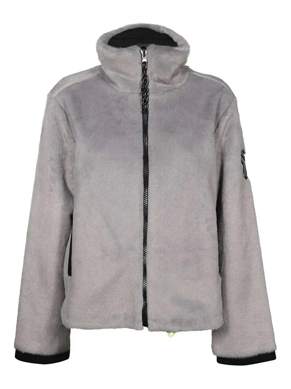 Logo-Patch Faux-Fur Jacket