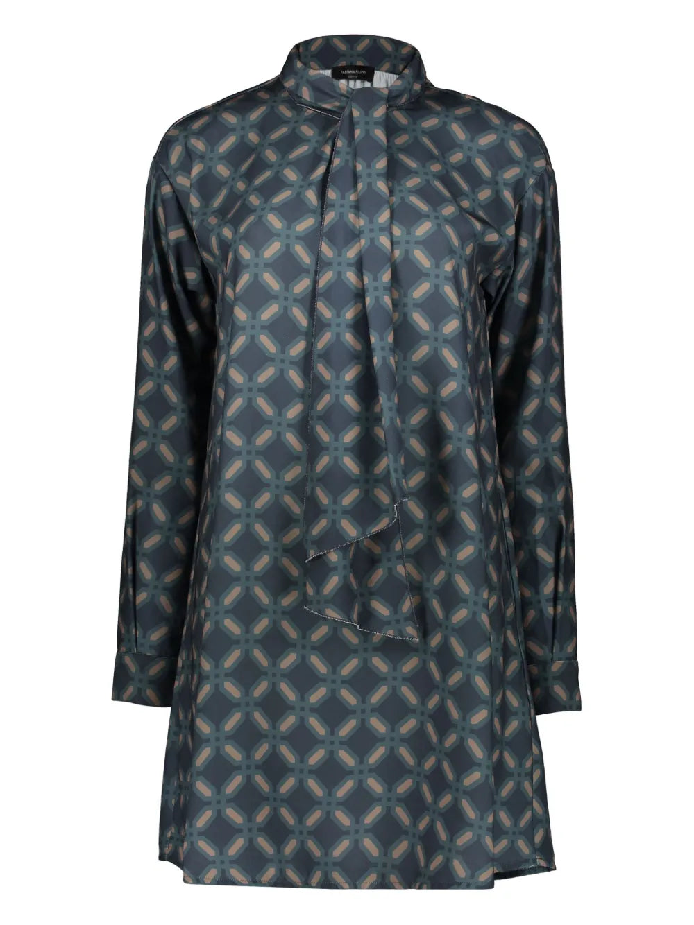 Geometric-Pattern Mini Dress