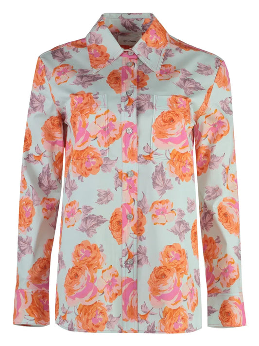 Floral-Print Cotton Shirt