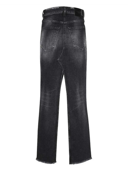 Slit-Detail Denim Skirt