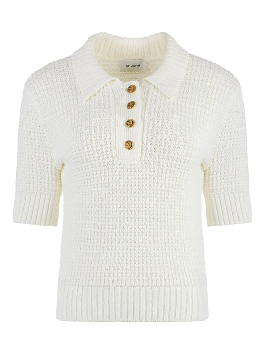 Knitted Cotton Polo Shirt