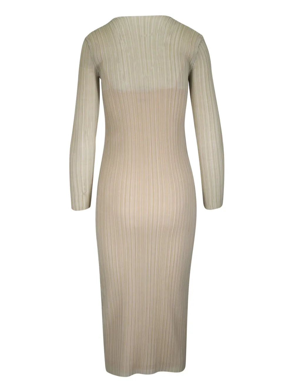 Plissé-Effect Midi Dress