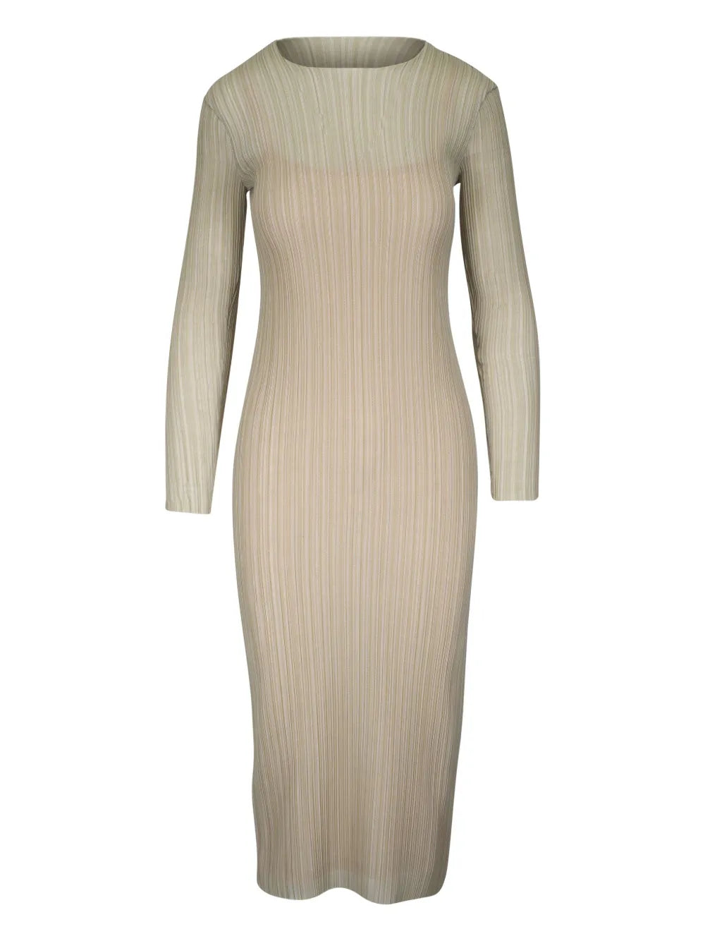 Plissé-Effect Midi Dress