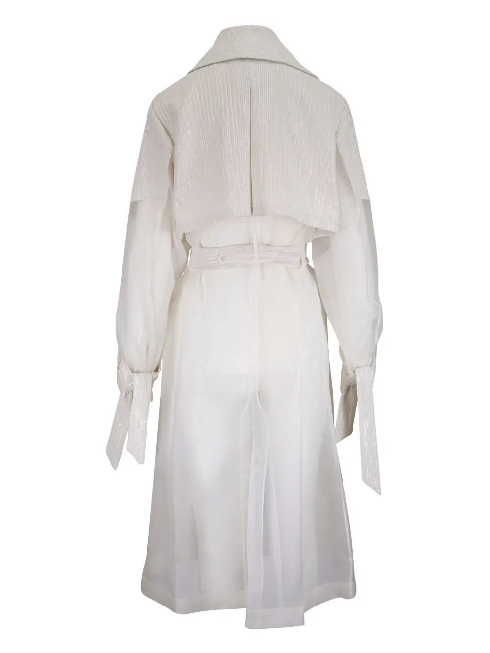 Foreign Affair Shimmer-Detail Trench Coat