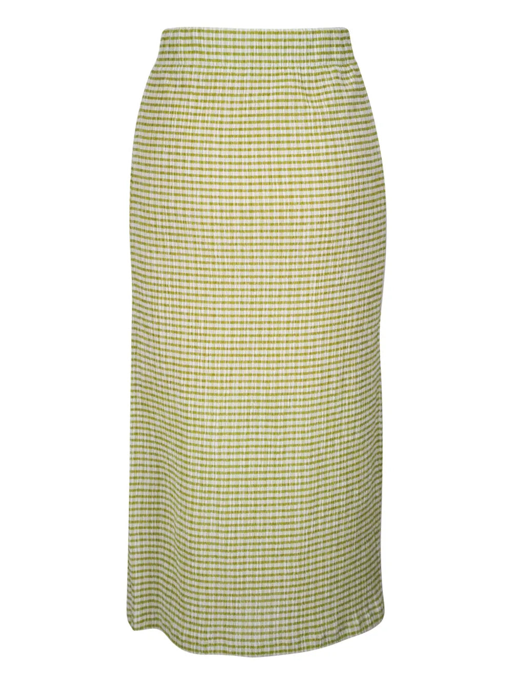Checked Smocked Midi Skirt