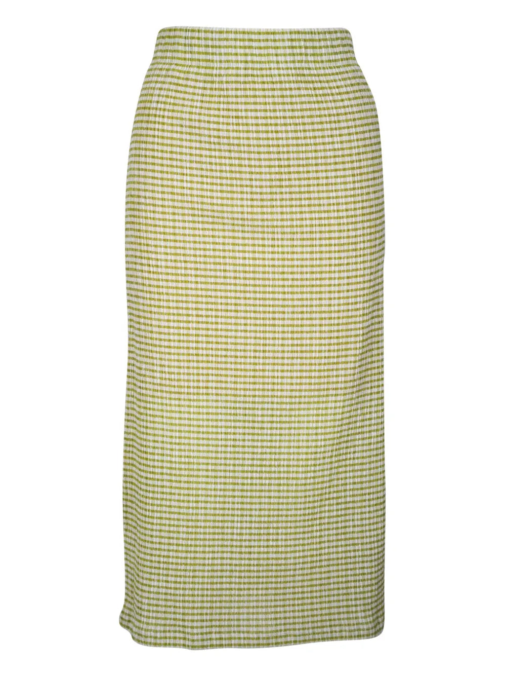 Checked Smocked Midi Skirt