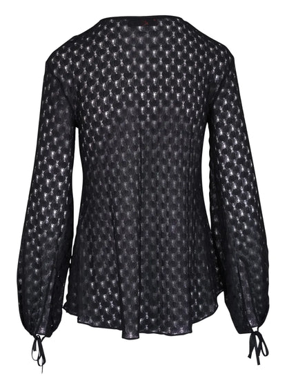 Patterned-Jacquard Blouse