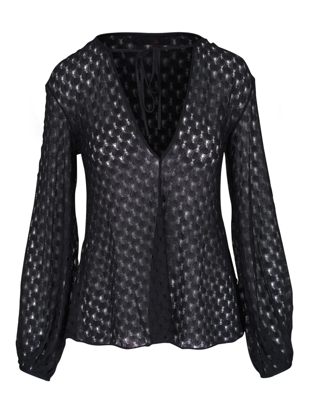 Patterned-Jacquard Blouse