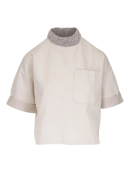 High-Neck Pocketed Top