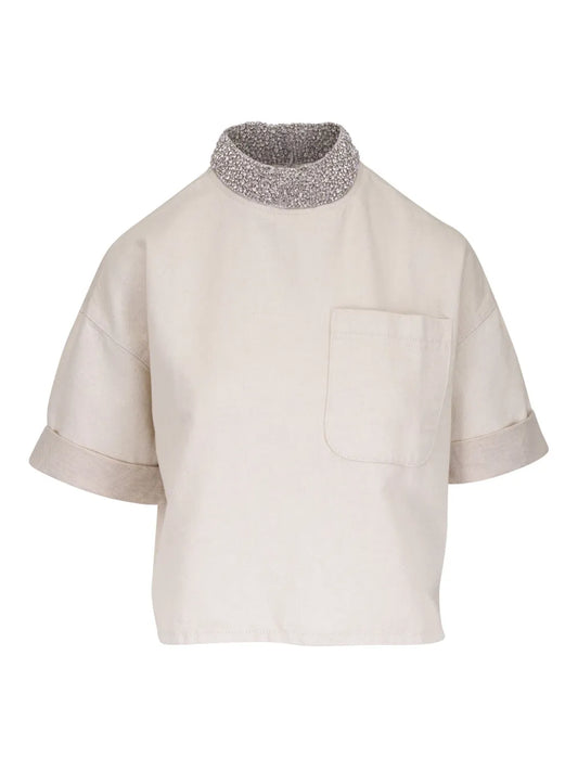 High-Neck Pocketed Top