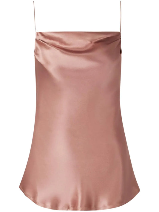 Cowl-Neck Satin Top