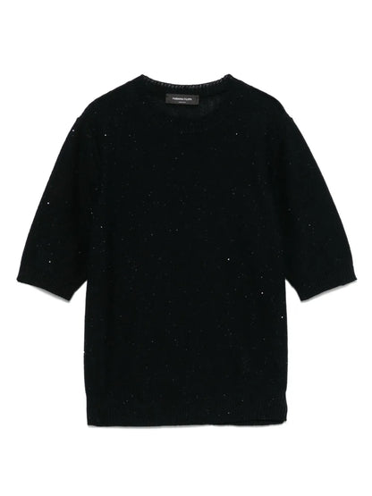 Sequin-Embellished Crew-Neck T-Shirt