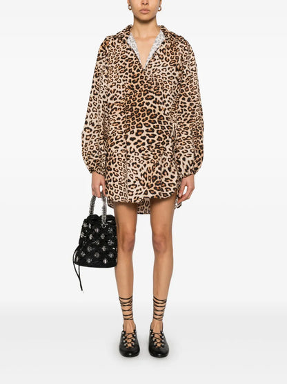 Leopard-Print Mini Dress
