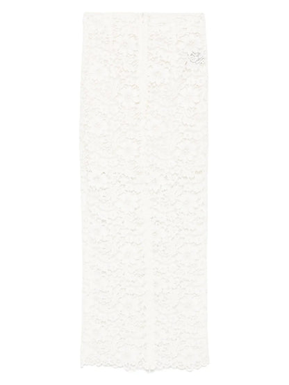 Corded-Lace Midi Skirt