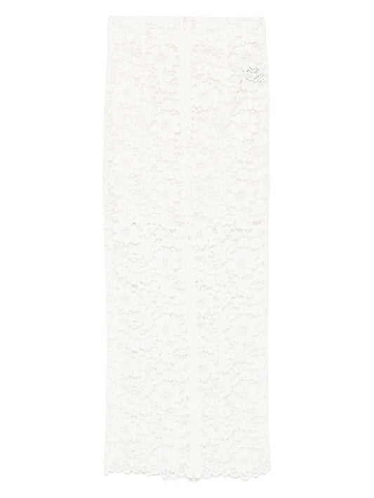 Corded-Lace Midi Skirt