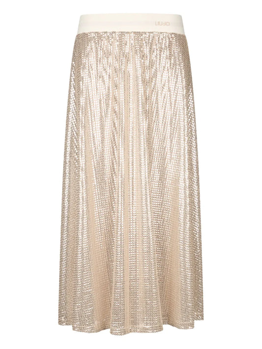Sequin-Embellished Midi Skirt