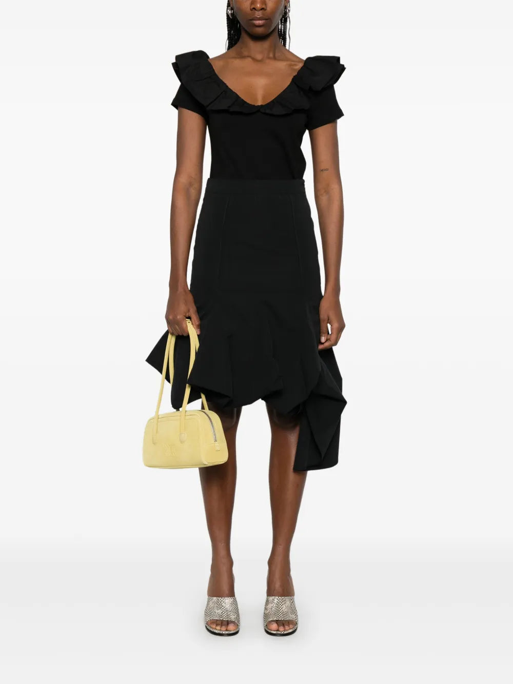 Ruffled Cotton T-Shirt