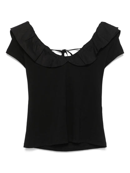 Ruffled Cotton T-Shirt