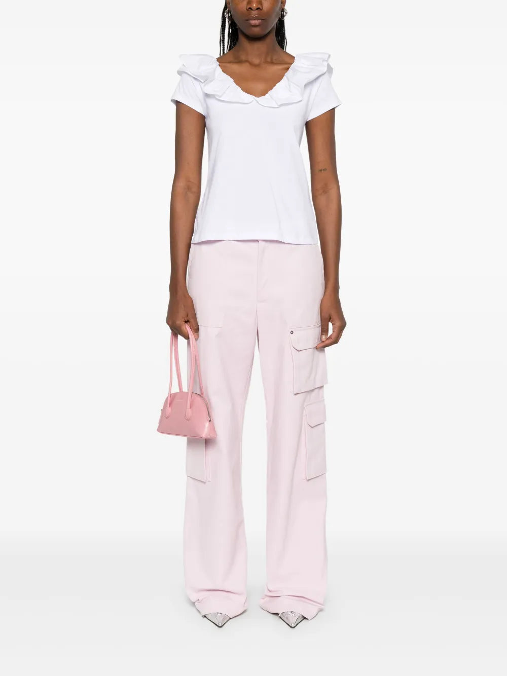 Ruffled Cotton T-Shirt