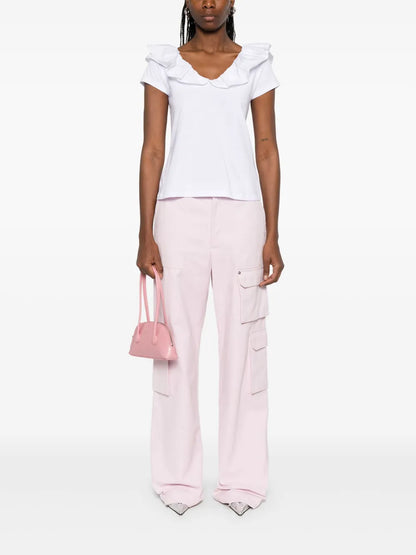 Ruffled Cotton T-Shirt