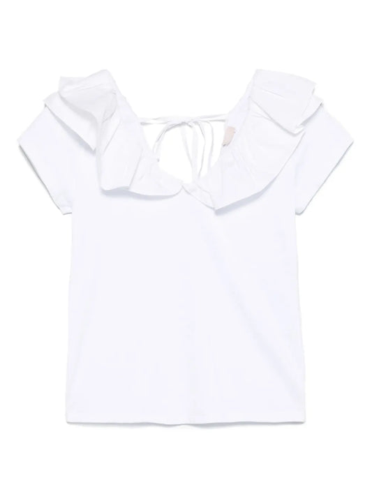 Ruffled Cotton T-Shirt