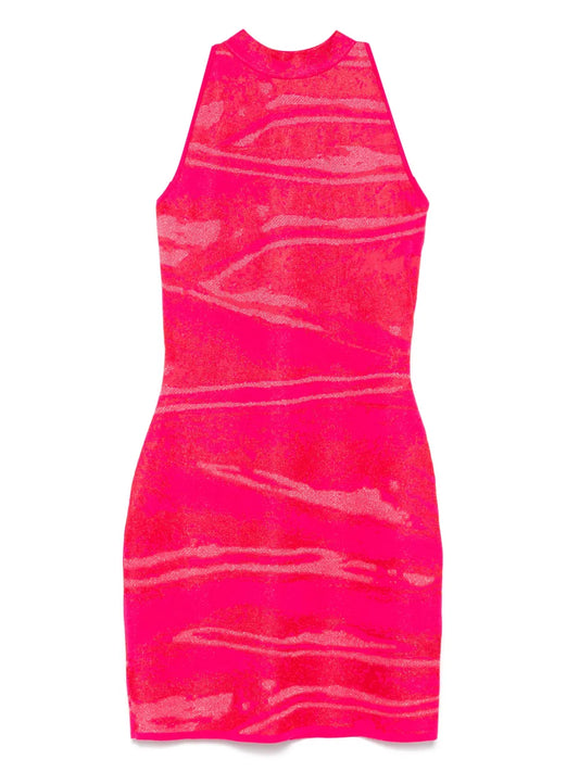 Patterned-Jacquard Mini Dress