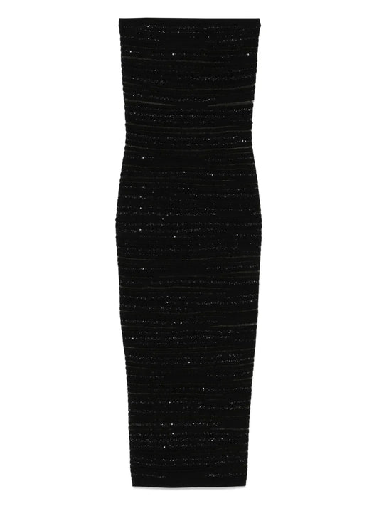 Strapless Knitted Midi Dress