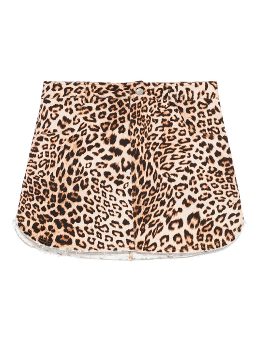 Leopard-Print Mini Skirt