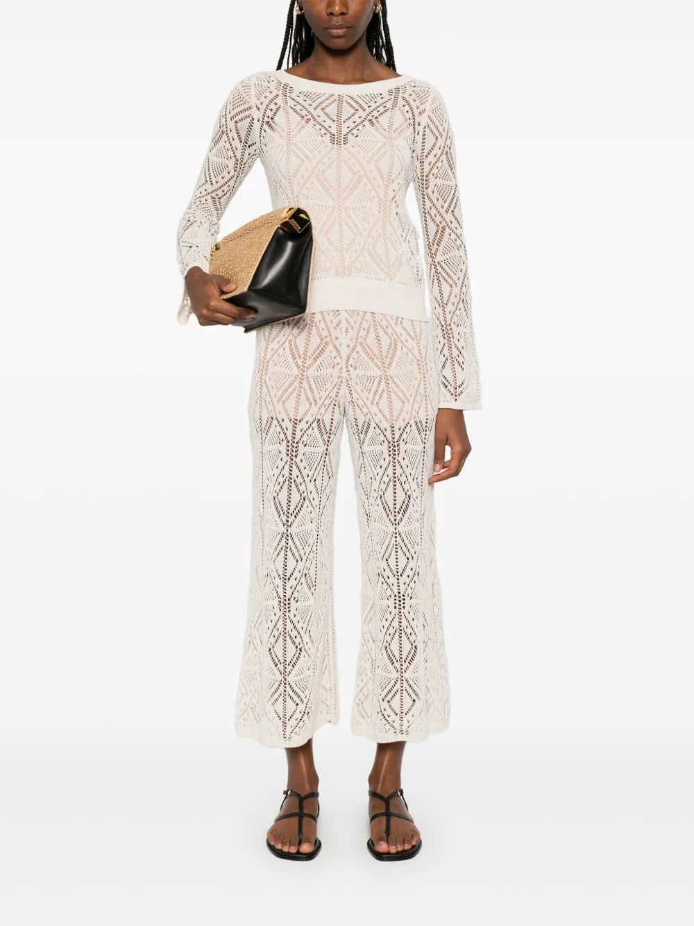 Crochet-Knit Trousers