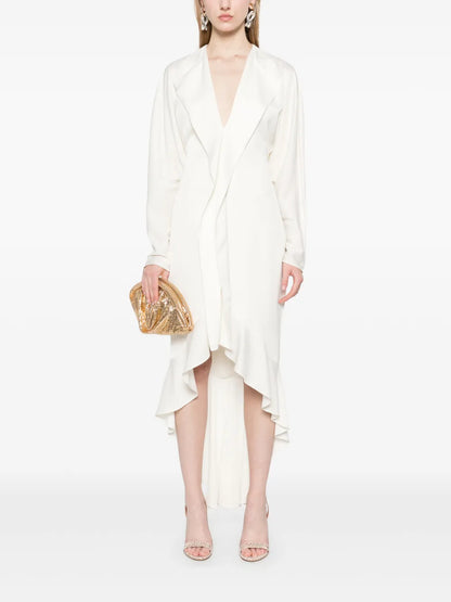 Asymmetric Ruffled Midi Dress