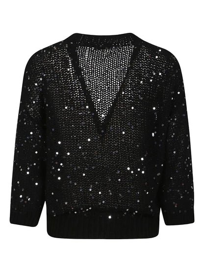 Sequin-Embellished Cardigan