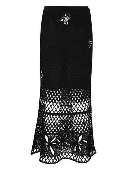 Crochet-Effect Maxi Skirt