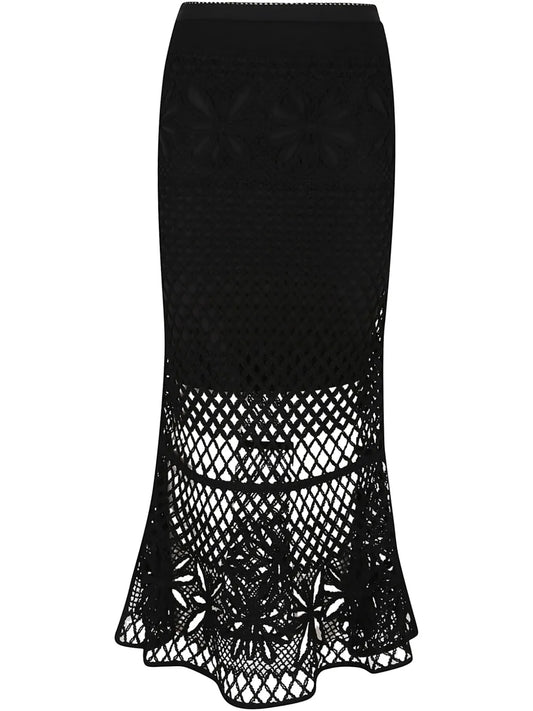 Crochet-Effect Maxi Skirt