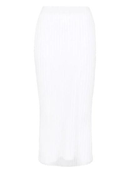 Ribbed-Knit Midi Skirt