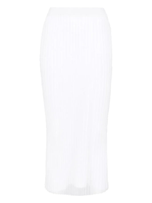 Ribbed-Knit Midi Skirt