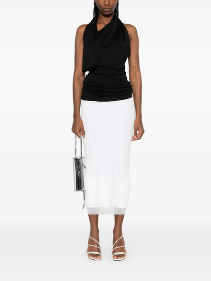 Ribbed-Knit Midi Skirt
