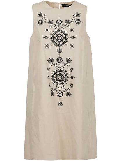 Embroidered Sleeveless Dress