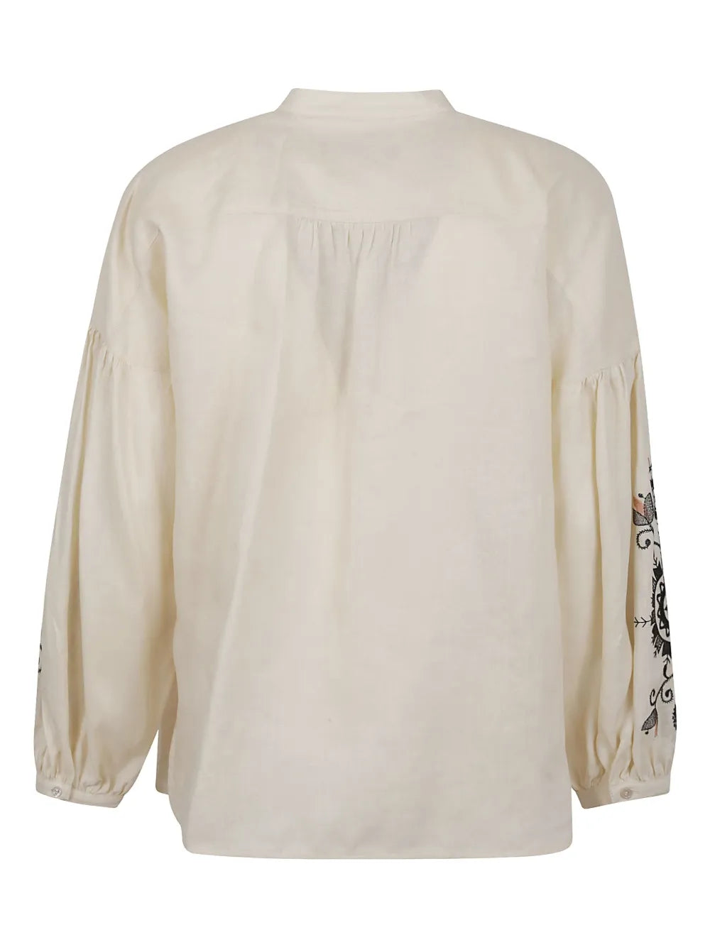 Embellished-Sleeve Blouse