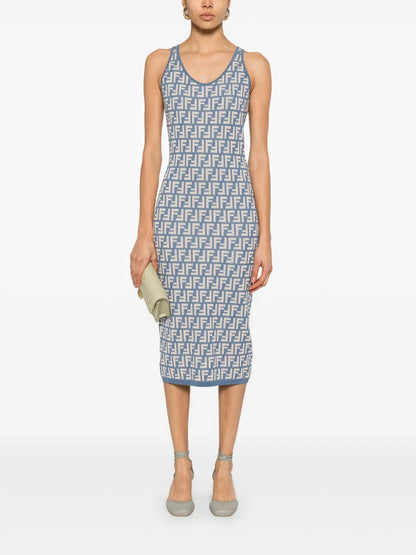 Ff-Jacquard Midi Dress