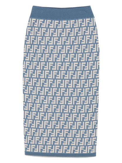 Ff-Jacquard Midi Skirt