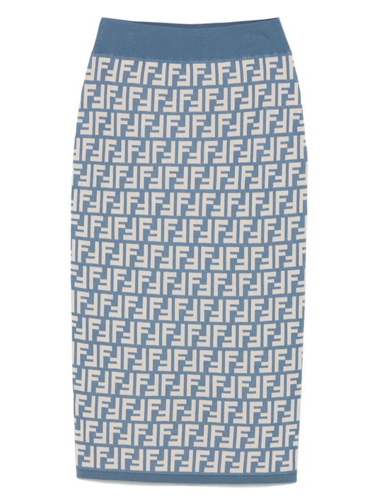 Ff-Jacquard Midi Skirt