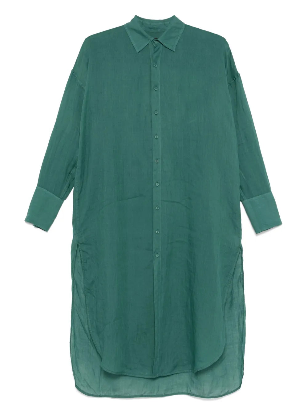 Classic-Collar Midi Dress