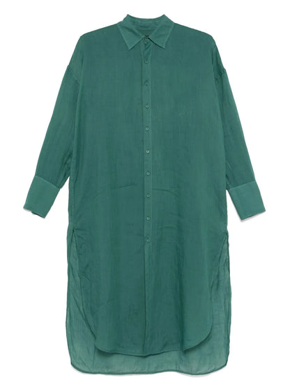 Classic-Collar Midi Dress