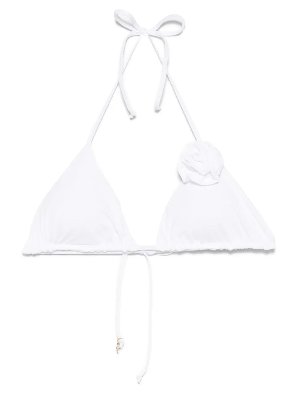 Floral-Appliqué Bikini Top