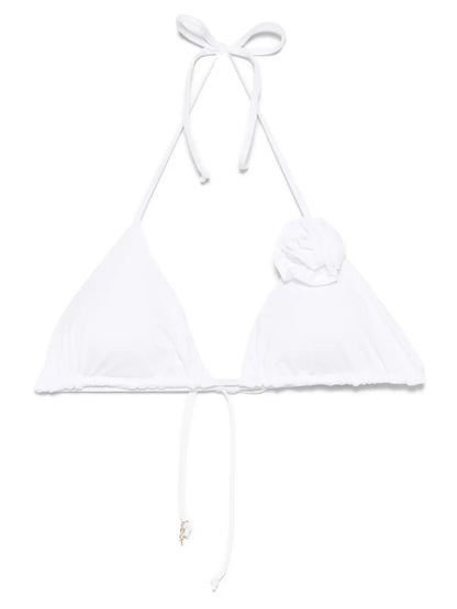Floral-Appliqué Bikini Top