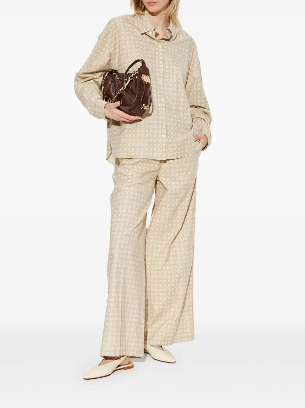 Pattern-Jacquard Trousers